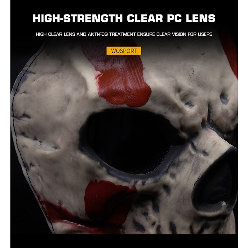 WoSporT ゴーストスカルバラクラバ Red | ヘッドウェア,マスク