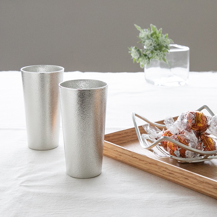 まごころギフト（カップ2ヶ・KAGO - スクエア - Sセット）｜錫製雑貨