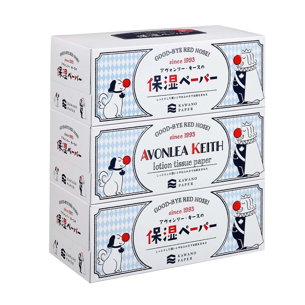 河野製紙 kawano 保湿ペーパー BOXティッシュ アヴォンリーキース 200