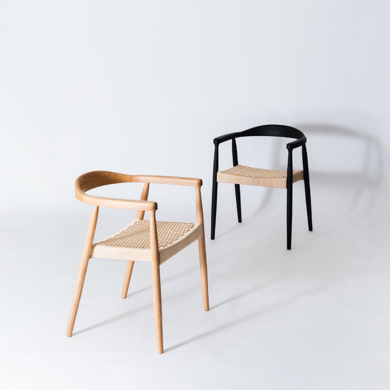 ペーパーコードアームチェア【ナチュラル・ブラック】 | 店舗,株式会社