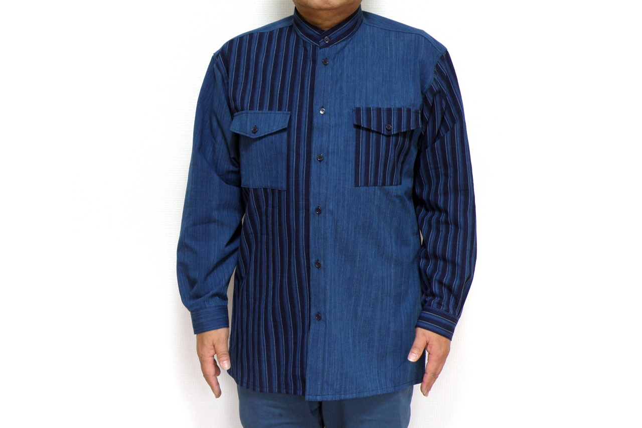 松阪木綿 切替スタンドシャツ S・M・L | すべての商品 | おかげ横丁