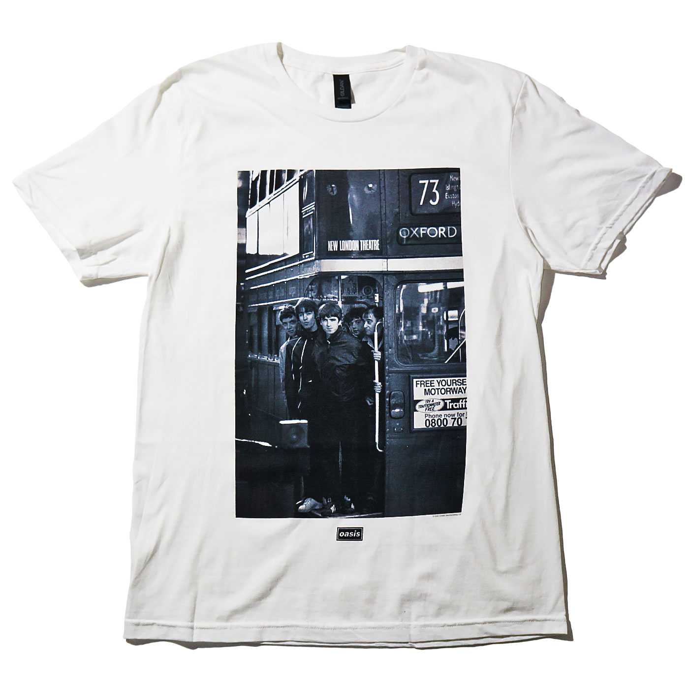 OASIS Tシャツ London Bus Photo-White | OSOMALO バンドTシャツの通販