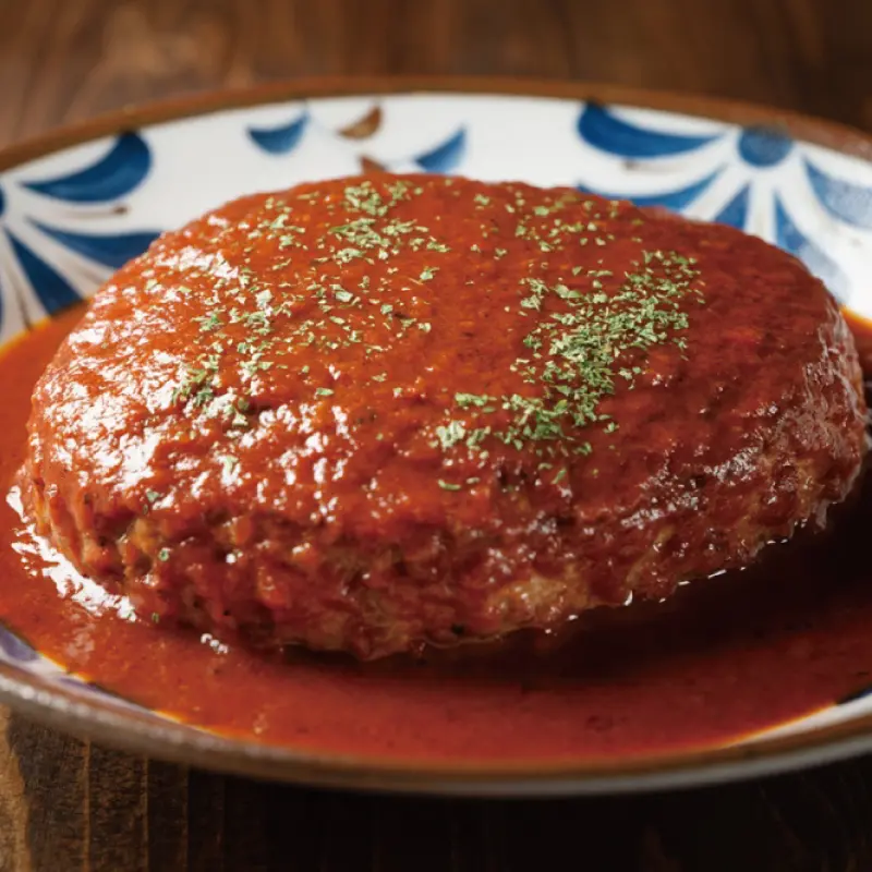 国産合挽手ごねハンバーグ(ガーリックトマトソース)1個(170g) 冷凍限定