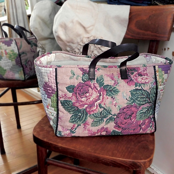 ロココ柄のトートバッグ【6409-1】