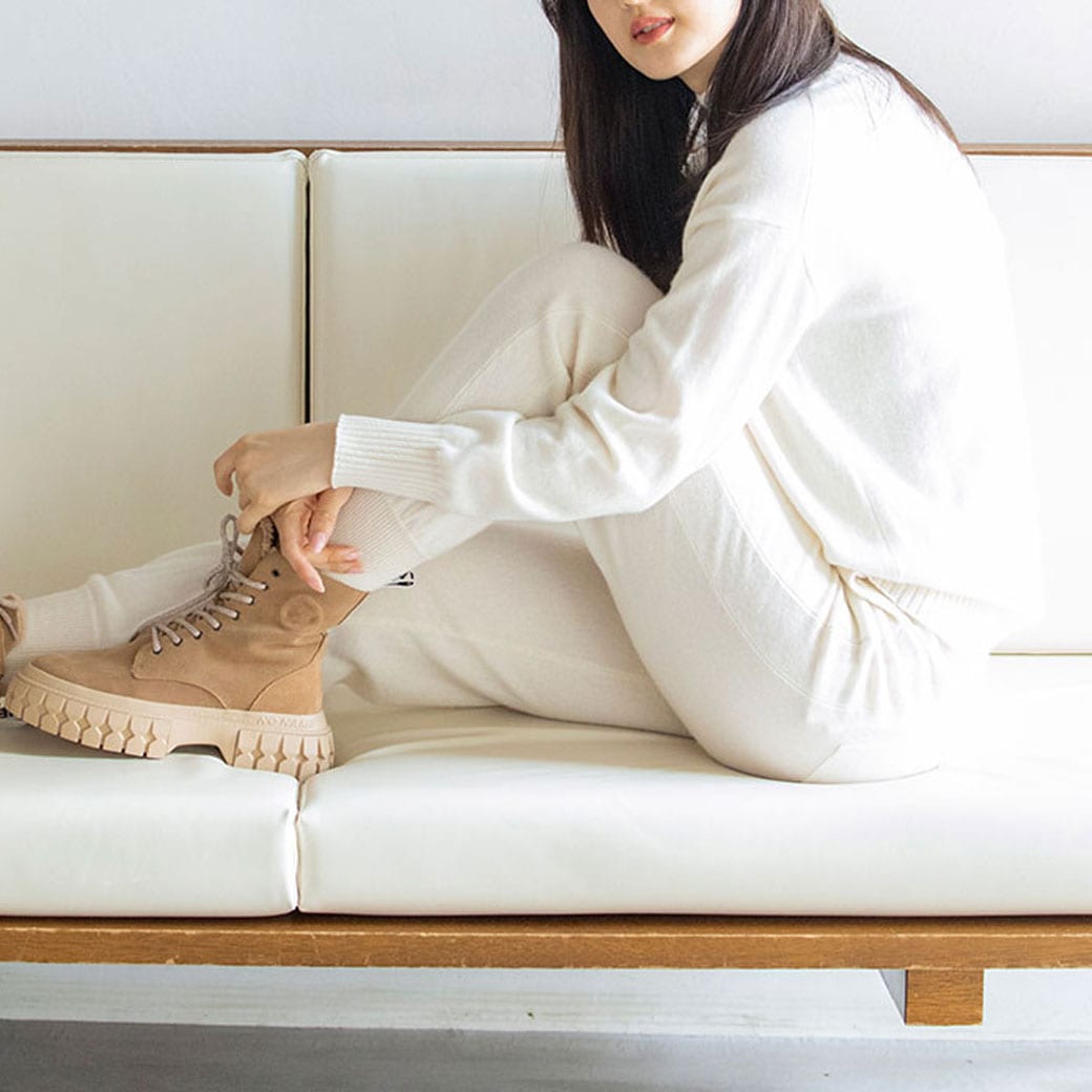 30%OFF]VAGUE[ヴァーグ] VO3102- カシミヤ ジョガーパンツ -WHITE