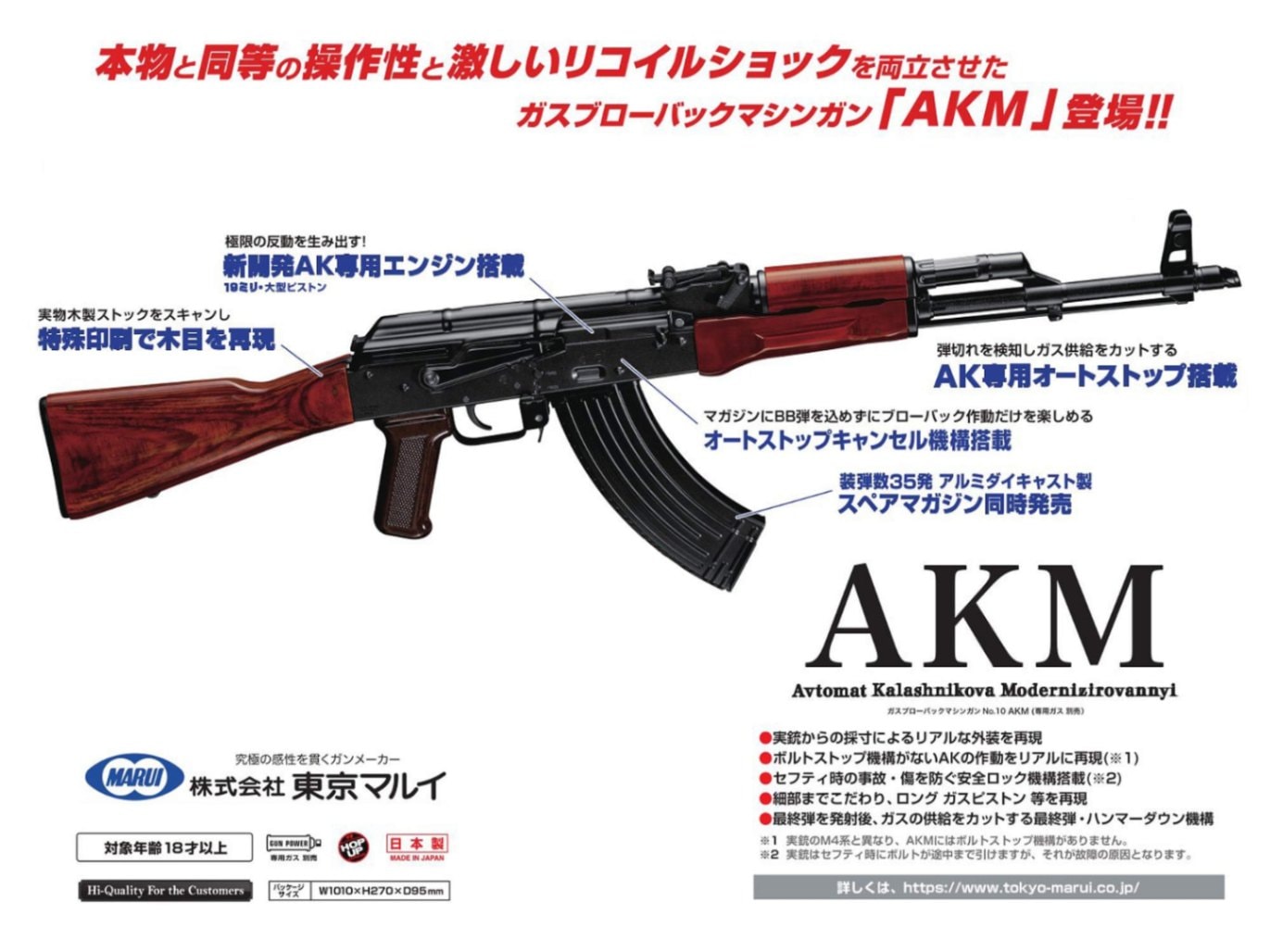 宅配便サイズ】東京マルイ AKM/ガスブローバック > 東京マルイGBBR/SMG