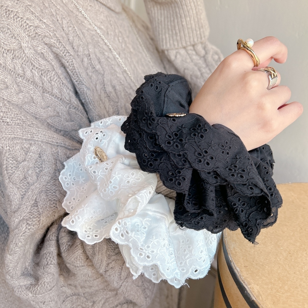 Ameri♡さんへ 新作 レイヤードフリル シュシュ ブラック Ameri♡さん