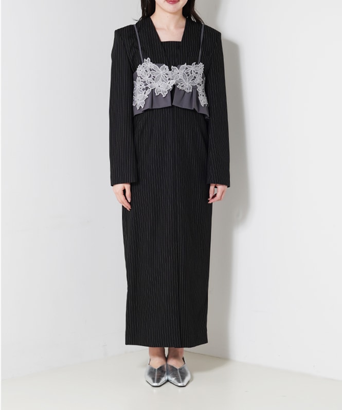 pinstripe tailored bustier dress | DRESS,DRESS | ROOM903 online