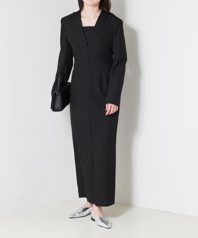 pinstripe tailored bustier dress | DRESS,DRESS | ROOM903 online