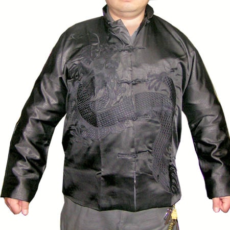 サテン製 龍刺繍 ジャケット 同色刺しゅう 【送料無料】｜フォーマル