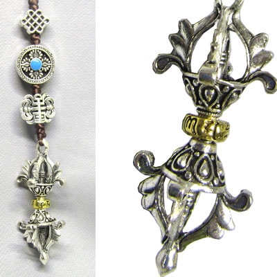 五鈷杵ストラップ （ネコポス便可） ｜ 風水,開運,密教,法具,根付け