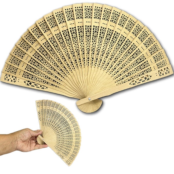 木製透かし彫り扇子 【ネコポス便可】｜透かし,模様,細工,中国センス