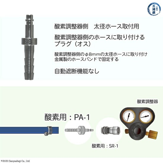 ヤマト産業 OKコック PA-1 酸素用(カプラオス×φ8ホース口) 851-3278