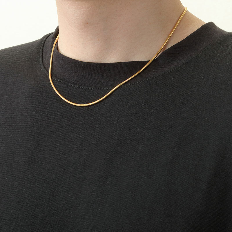 スネーク ロープ シルバー925製 K24（24金）ゴールドプレートチェーン