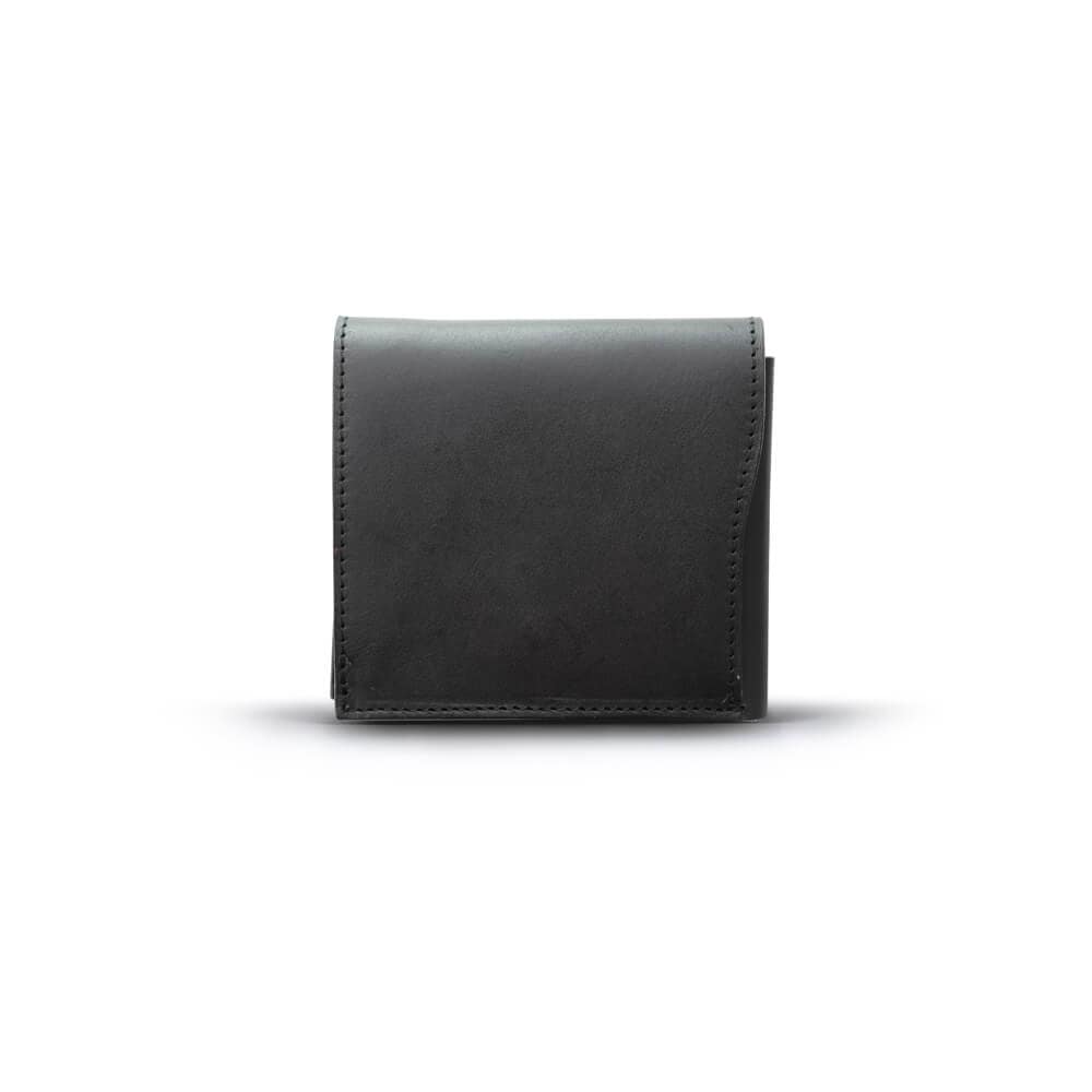 コンパクトミニウォレット/革財布 ブラック サドルレザー｜全ての