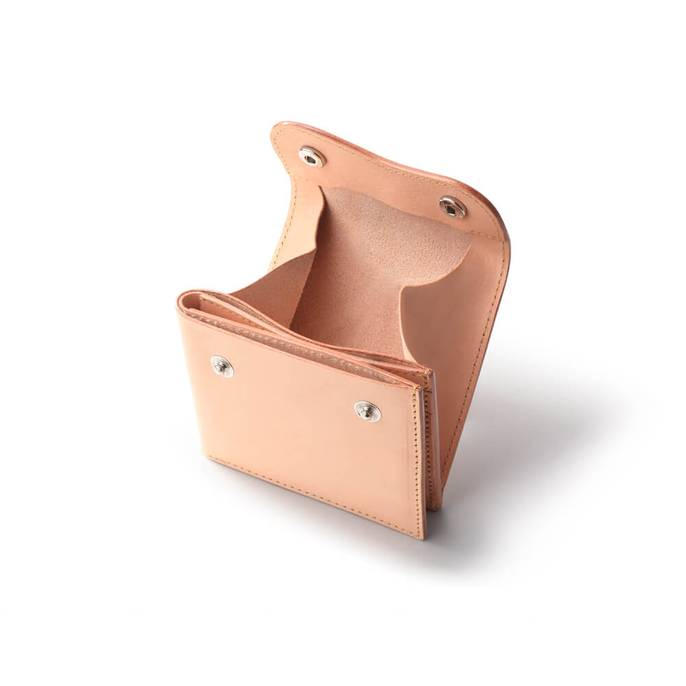 コンパクトミニウォレット/革財布 ナチュラル サドルレザー｜全ての