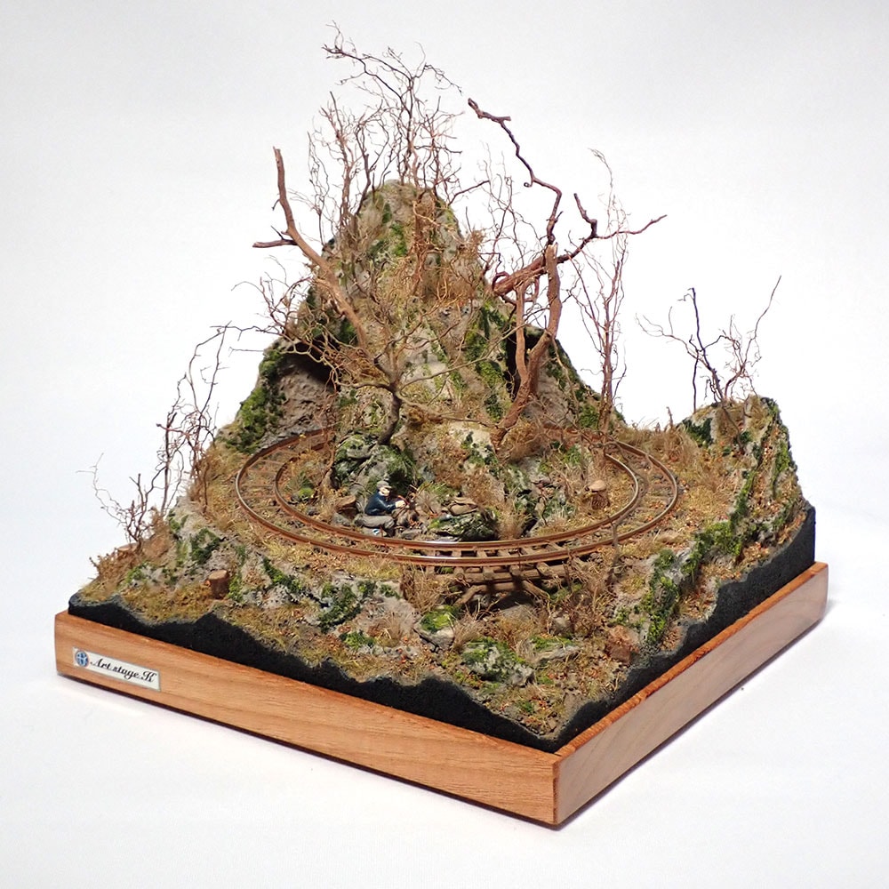 ひと休み」 ミニレイアウト ：Art Stage K 塗装済完成品 1/87スケール