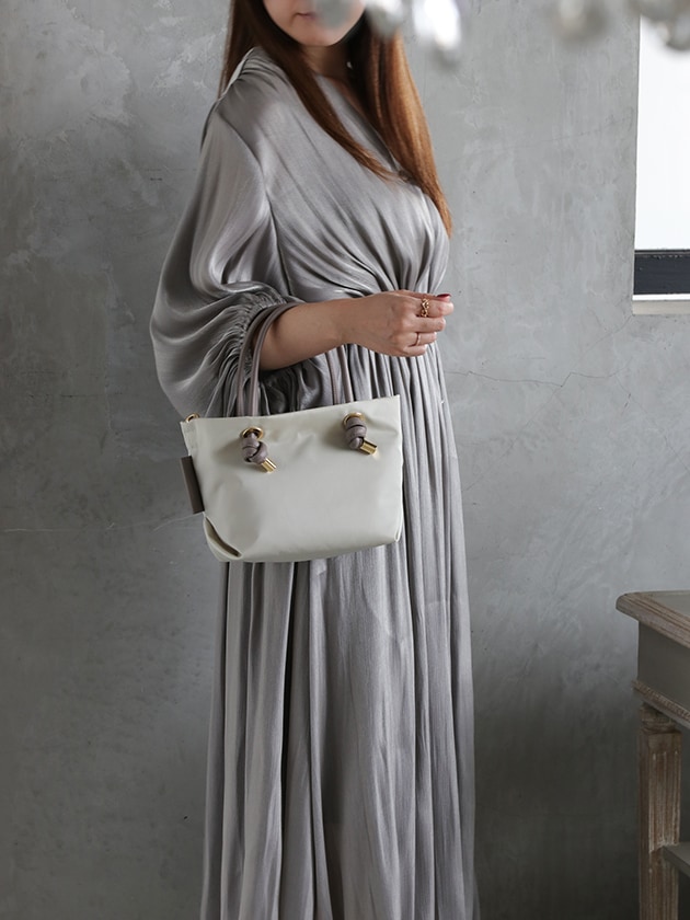 VIOLAd'OROバッグBIANCAアイスグレーxトープ XS