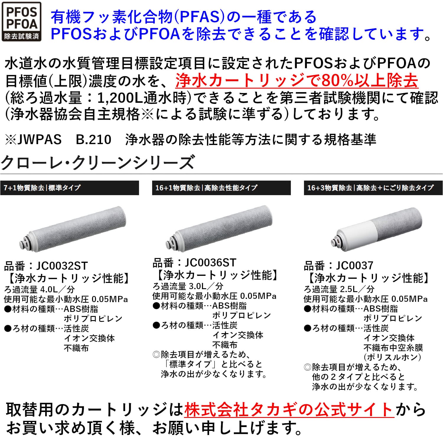 タカギ 【JL366MK】 蛇口一体型浄水器 みず工房 クリーン 取替スパウト