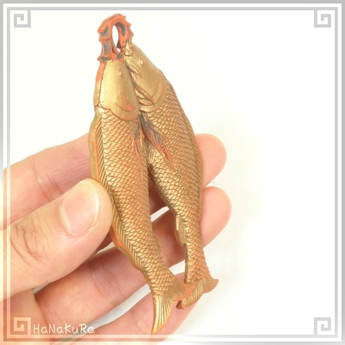 朱墨 工芸品 年年有余 双魚 56g 固形墨 朱色 書道 魚 | 文房具