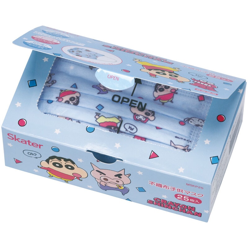 子供プリーツマスク 25枚入り クレヨンしんちゃん／MSKP25_4973307649004
