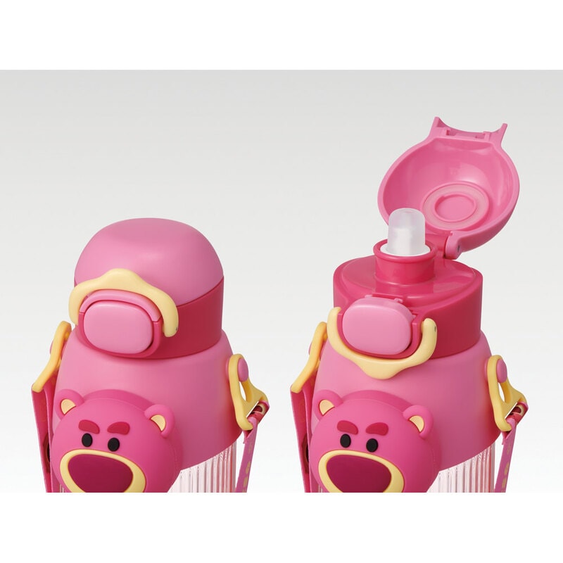 立体 マスコット 付き ストロー ボトル 水筒 590ml 子供 キッズ