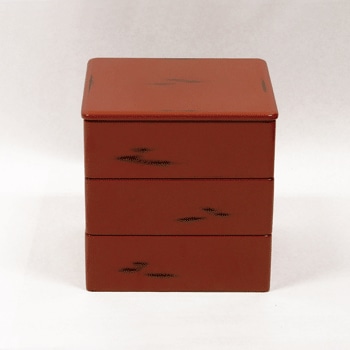 根来塗三段重箱｜漆器の島安【うるわしうるし】根来塗、重箱、切溜