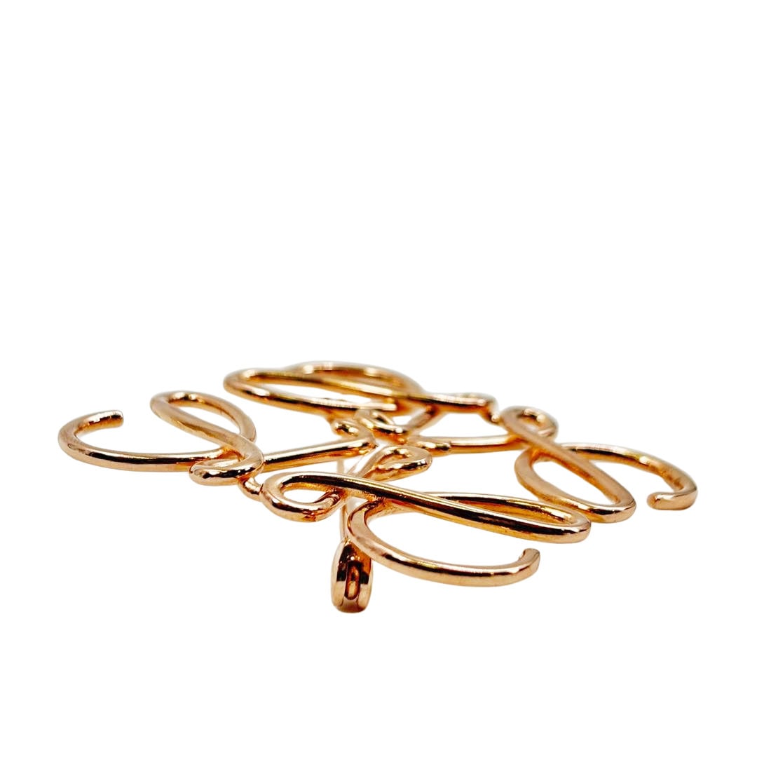 LOEWE ロエベ アナグラムブローチ メタル ローズゴールド