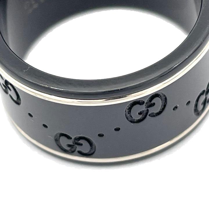 GUCCI グッチ セラミックリング 指輪 GGアイコン ブラック #23（約22号