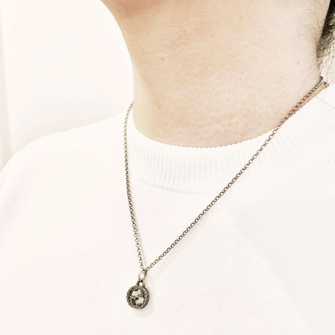 GUCCI グッチ ネックレス インターロッキングG Ag925 シルバー 455535