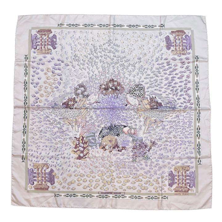 HERMES エルメス スカーフ カレ90 『RENCONTRE OCEANE(大西洋の出会い