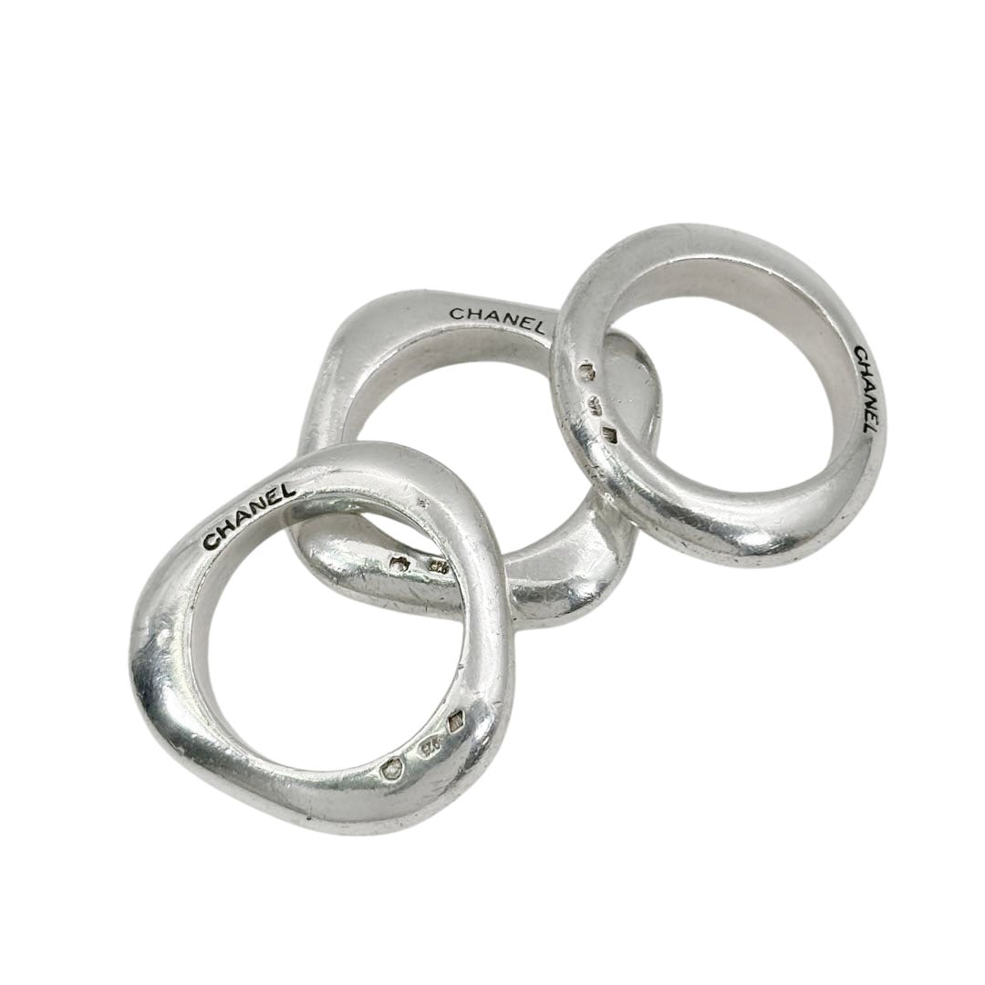 CHANEL シャネル 3連 ヴィンテージリング 指輪 925 シルバー 30.9g 約