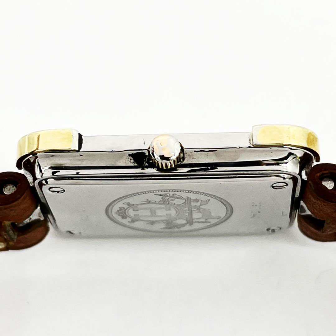 HERMES エルメス レディース腕時計 クロアジュール QZ レザーベルト 〇