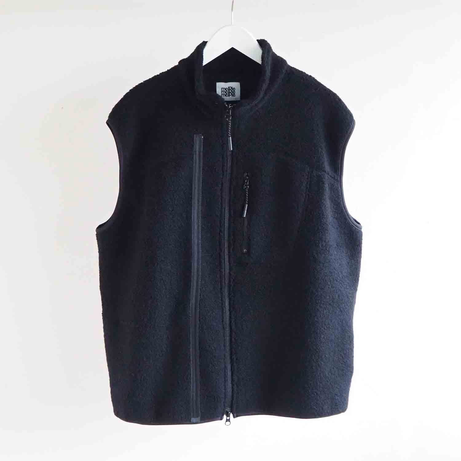 melple メイプル Marced Wool Vest ウールパイルベスト ブラック