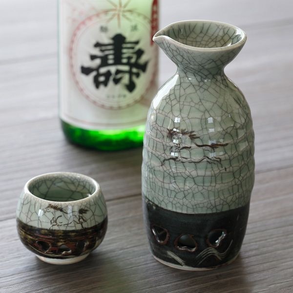 大堀相馬焼 松永窯 二重ぐい呑み(青ひび) | すべての商品 |福島県の