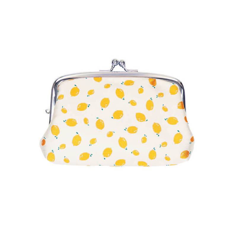 がま口 財布 / モチーフジャガード4.7親子 レモンクリーム｜京都の