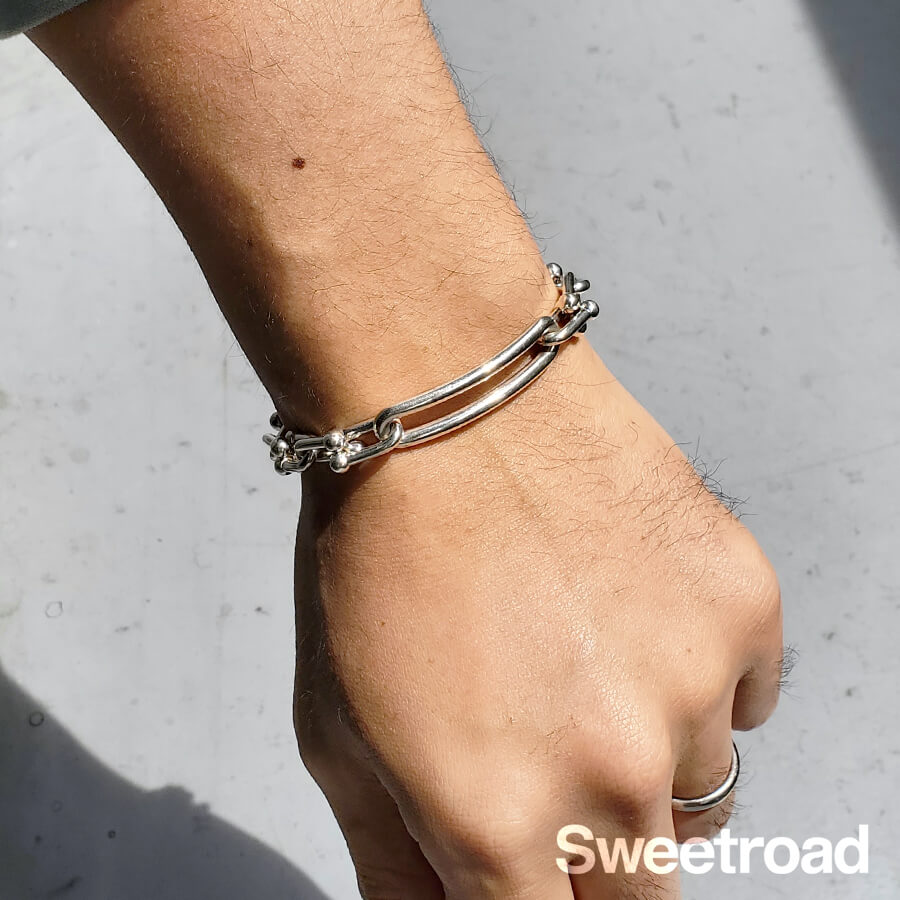 ティファニー ハードウェア リンク ブレスレット ミディアム w-28565