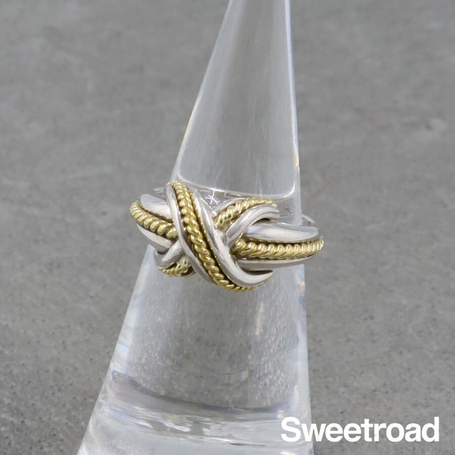 ティファニー シグネチャーリング 18KYGコンビ 12号 w-31133