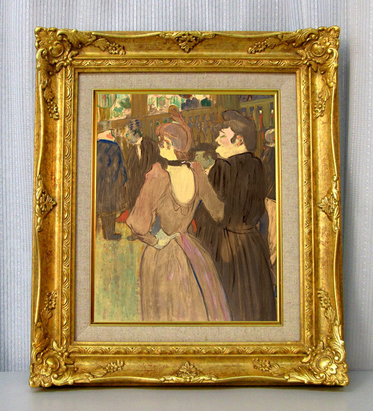 ロートレック グリュと姉 ジクレーキャンバス複製画額装品