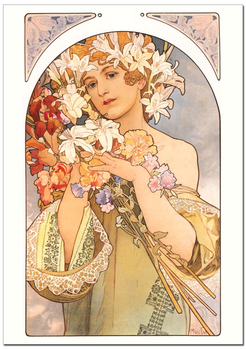 アルフォンス・ミュシャ花 ジクレーポスター