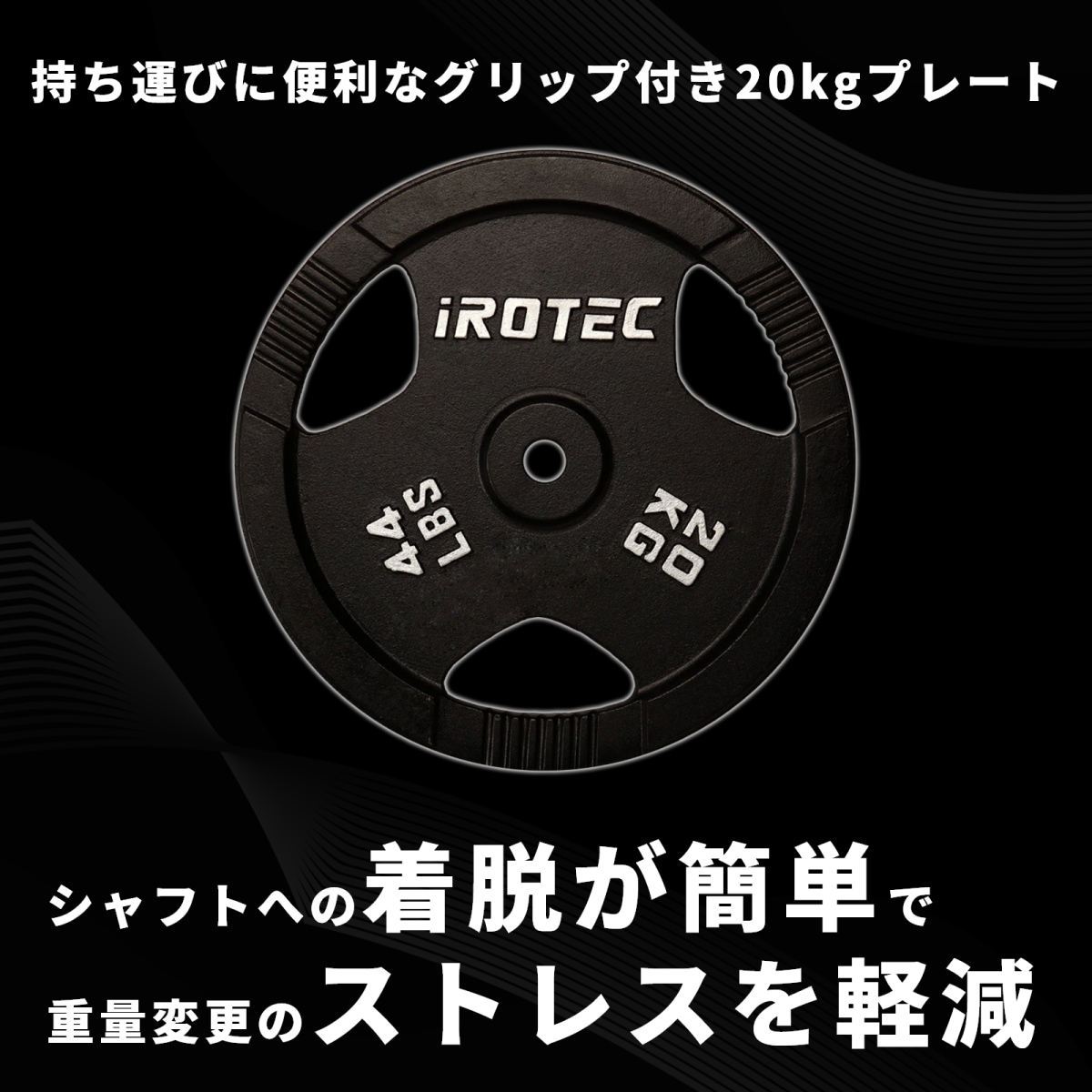 アイアンプレート20kg(1枚)【穴径29mm】 IROTEC (アイロテック)