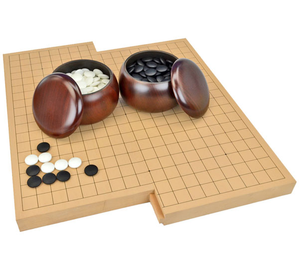 囲碁セット 19路9路スライド囲碁盤セット(ガラス碁石梅・プラ銘木大
