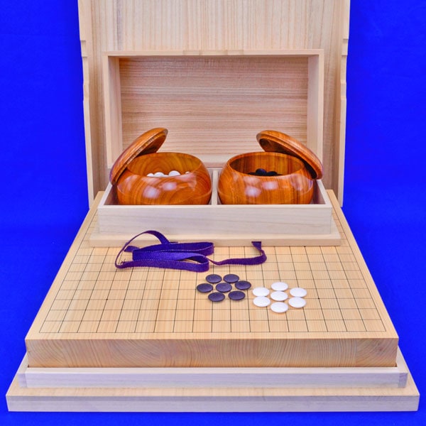 囲碁石セット 白黒 木製容器付き 囲碁石セット 白黒 木製容器付き 木製囲碁