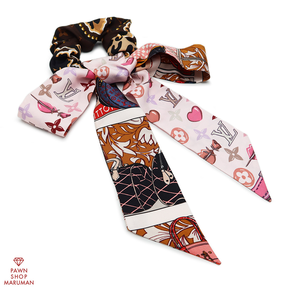 ルイ ヴィトン シュシュ ビーマインドフル M76741 シルク100% マロン