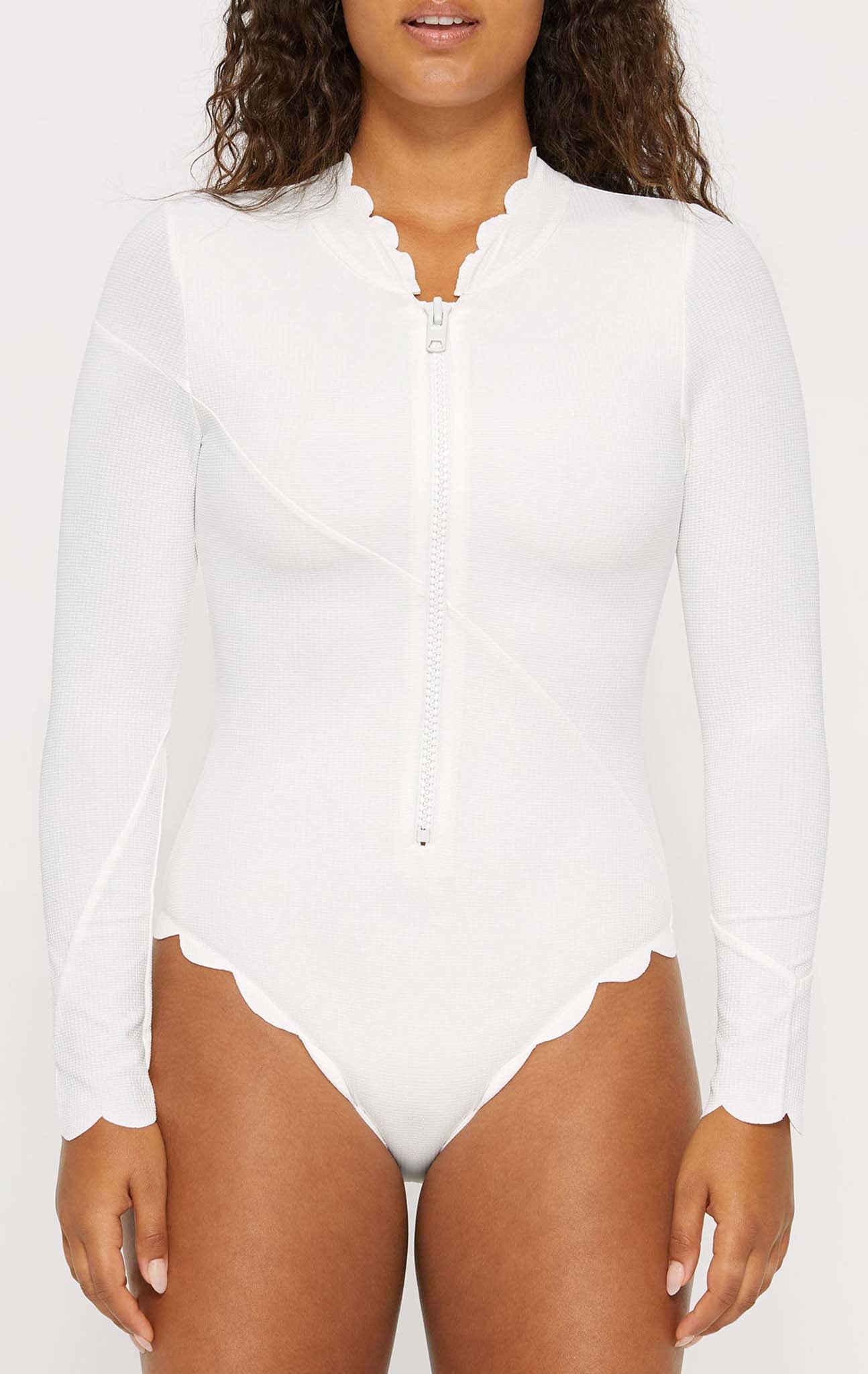 Marysia |North Sea Rashguard in Coconut | Swim and Resort Wear