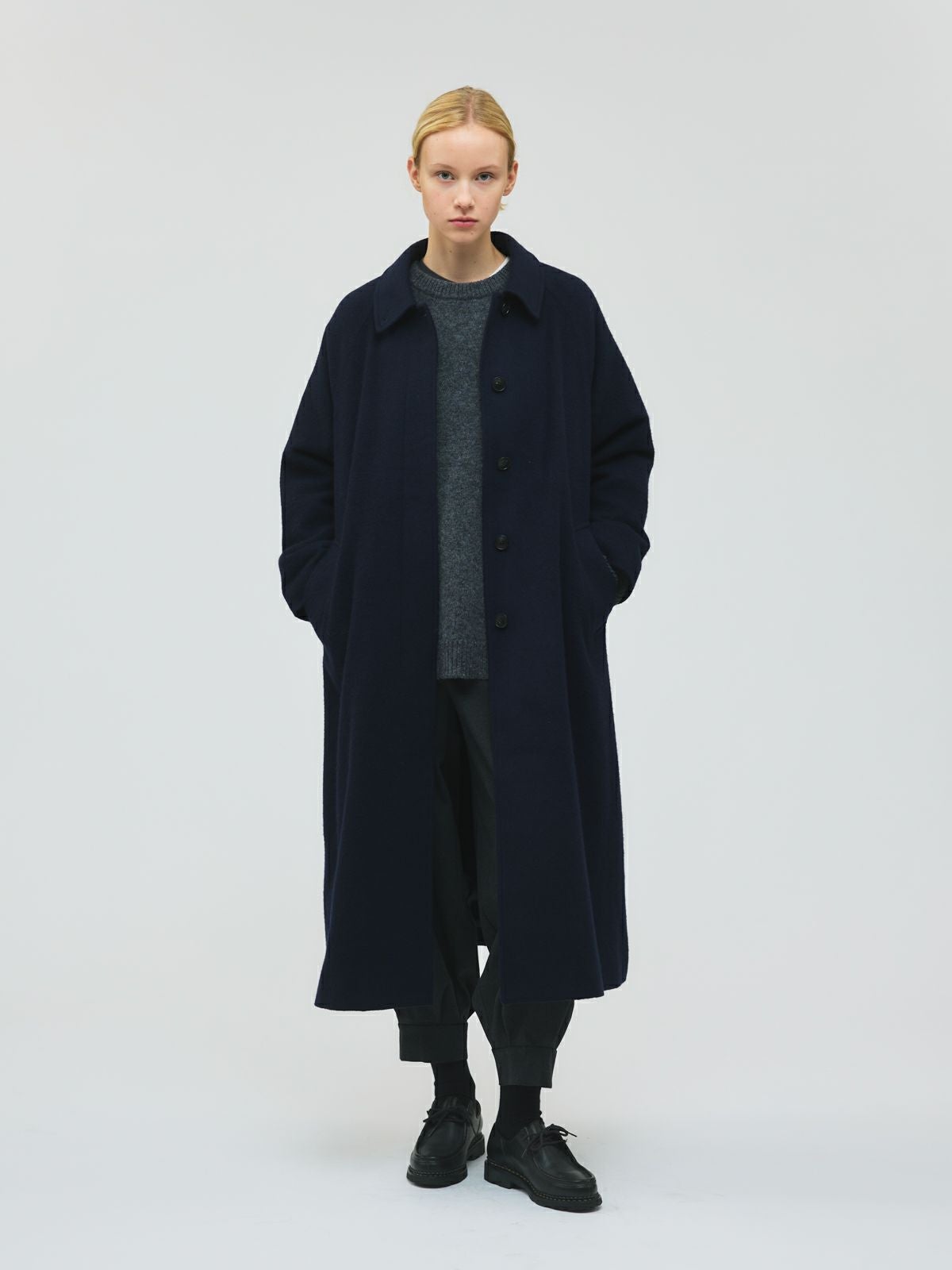 3/9(月)正午販売終了】mizuiro ind ウール混バルマカーンコート