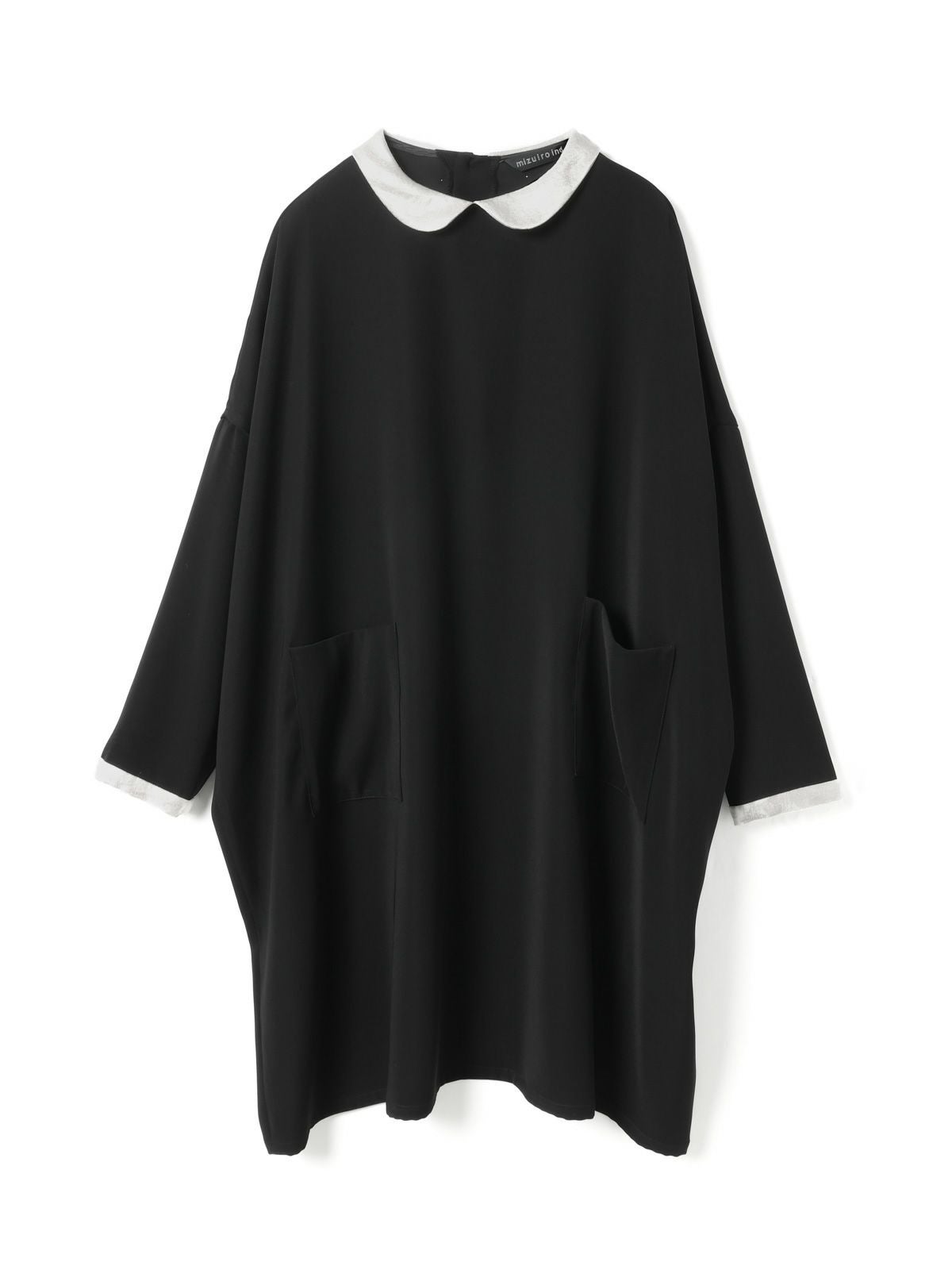 3/9(月)正午販売終了】mizuiro ind 衿付きサテンコクーンワンピース