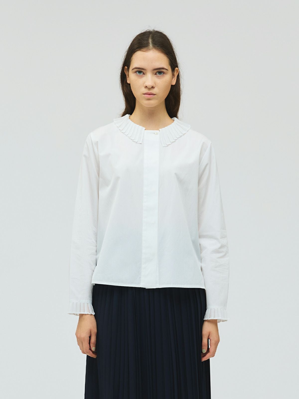 3/9(月)正午販売終了】mizuiro ind プリーツカラーシャツ｜ MARcourt