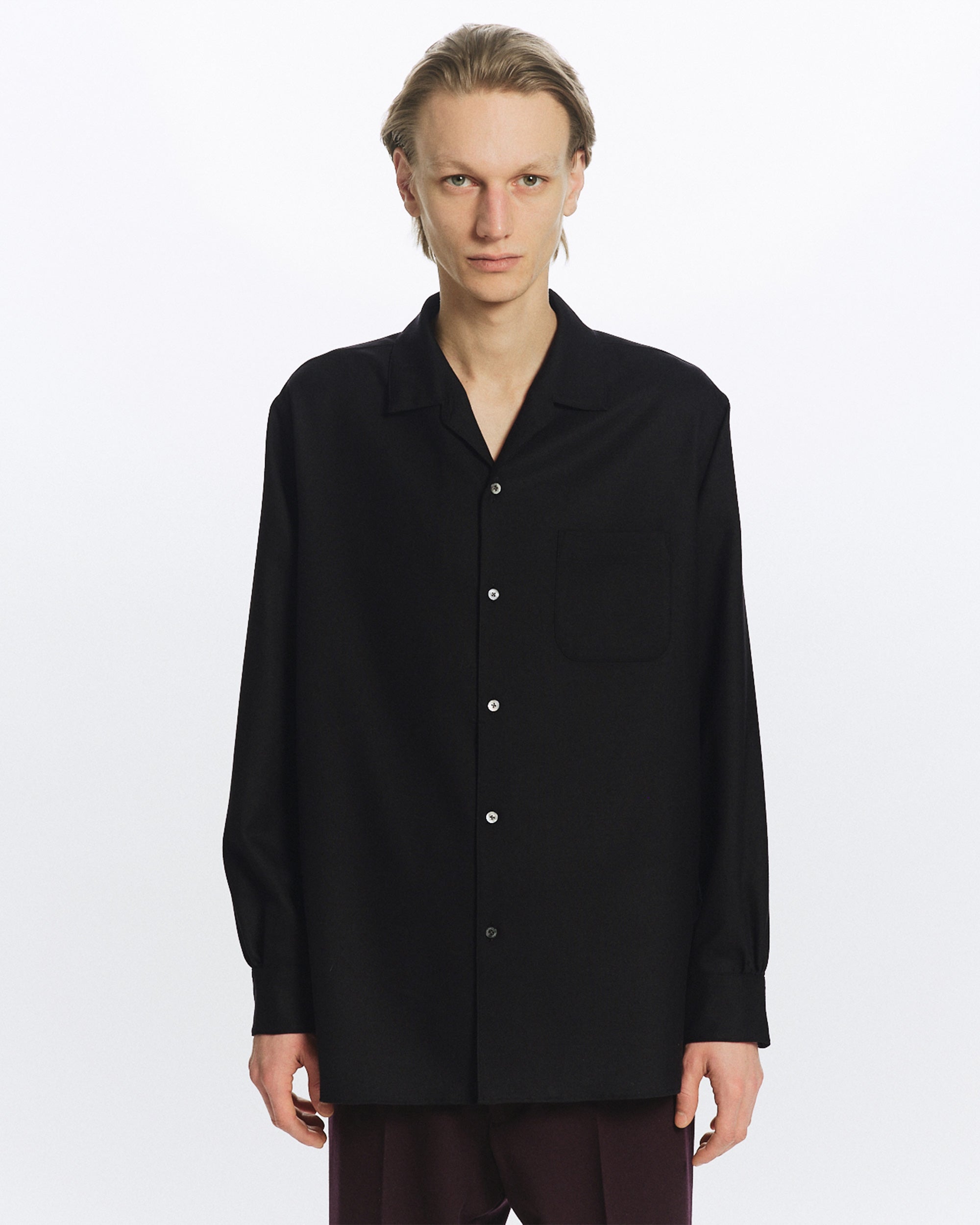 2/80 オーガニックウールヴィエラ / イタリアンオープンカラーシャツ