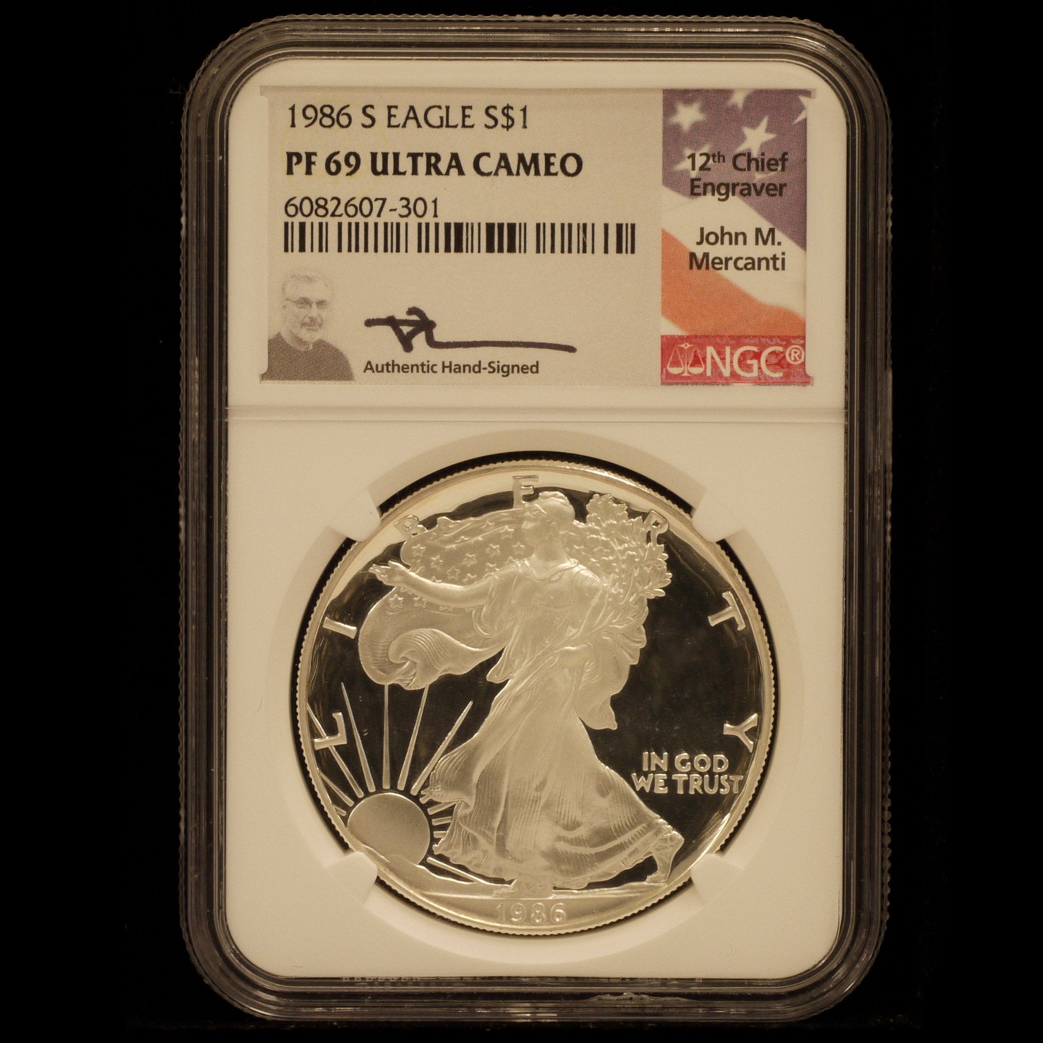 アメリカ 1ドル銀貨 1986年 イーグル NGC PF69 ULTRA CAMEO｜NJ